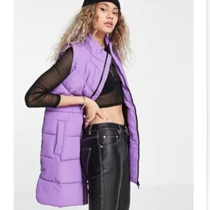 Noisy May Womens Nmdalcom S/L vest bg noos curve purple full zip NWT